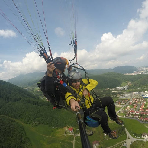 Zbor cu parapanta in tandem de durata, cu filmare