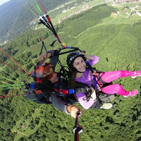 Zbor cu parapanta in tandem de initiere, cu filmare